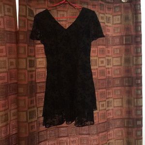 Vintage 80s Black Lace Dress